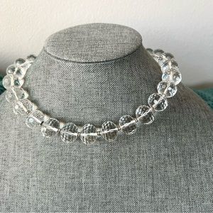 Stunning Crystal bead necklace with strong magnet cz stone closure- show…